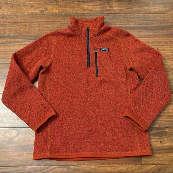 Patagonia Better Sweater 1/4 zip Dark Orange Sweatshirt - Picture 1 of 6